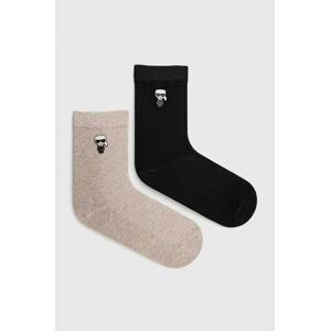 Ponožky Karl Lagerfeld 2-pak pánske, béžová farba