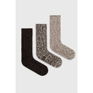 Ponožky Abercrombie & Fitch 3-pak pánske, hnedá farba