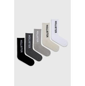 Ponožky Hollister Co. 5-pak pánske, šedá farba