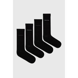 Ponožky Calvin Klein 4-pak pánske, čierna farba