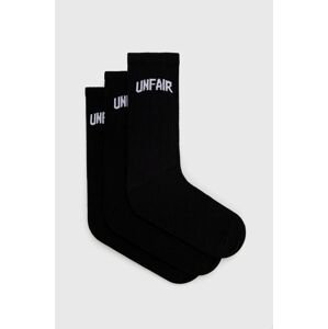 Ponožky Unfair Athletics 3-pak pánske, čierna farba