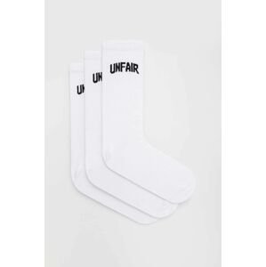Ponožky Unfair Athletics 3-pak pánske, biela farba