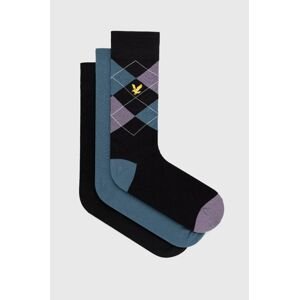 Ponožky Lyle & Scott 3-pak pánske, čierna farba