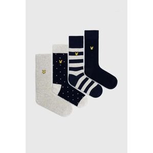 Ponožky Lyle & Scott 4-pak pánske, šedá farba