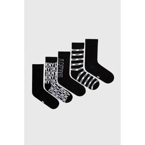 Ponožky Dkny 5-pak pánske, čierna farba