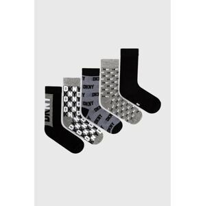 Ponožky Dkny 5-pak pánske, šedá farba