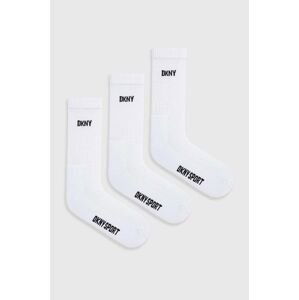 Ponožky Dkny 3-pak pánske, biela farba