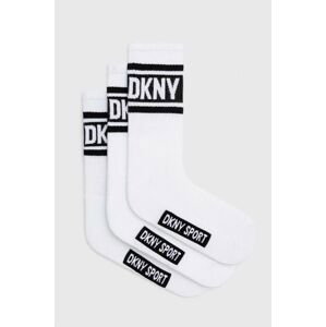 Ponožky Dkny 3-pak pánske, biela farba