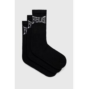 Ponožky Everlast 3-pak pánske, čierna farba