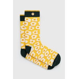 Ponožky Cabaia pánske, žltá farba
