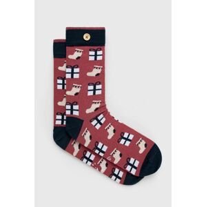 Ponožky Cabaia pánske, červená farba