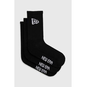 Ponožky New Era (3-pak) čierna farba