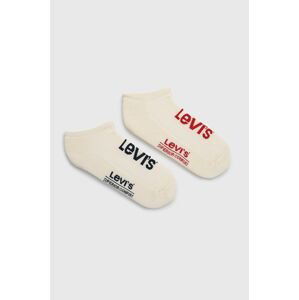 Ponožky Levi's 2-pack béžová farba