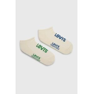 Ponožky Levi's 2-pak béžová farba