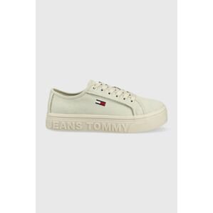 Tenisky Tommy Jeans Flatform dámske, šedá farba