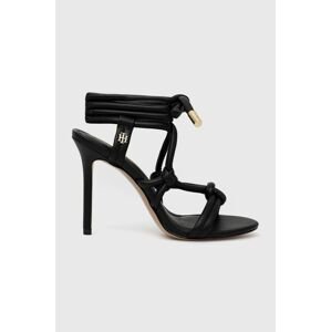 Sandále Tommy Hilfiger High Heel Strappy čierna farba