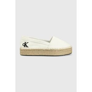 Espadrilky Calvin Klein Jeans Flatform Espadrille biela farba, na platforme