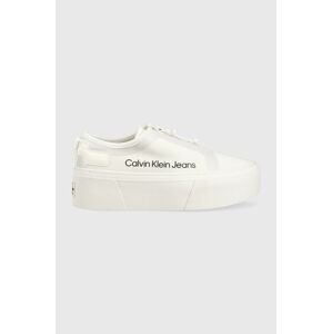 Tenisky Calvin Klein Jeans Vulcanized Flatform dámske, biela farba