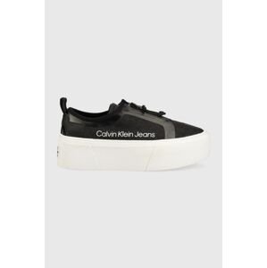 Tenisky Calvin Klein Jeans Vulcanized Flatform dámske, čierna farba