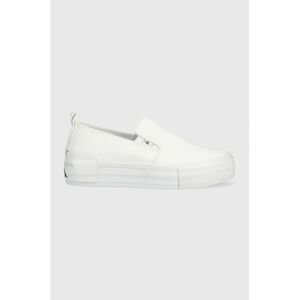 Tenisky Calvin Klein Jeans Vulcanized Flatform Bold Slipon dámske, biela farba