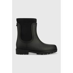 Gumáky Tommy Hilfiger Rain Boot Ankle dámske, čierna farba