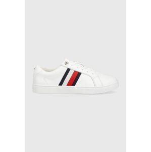 Kožené tenisky Tommy Hilfiger Corp Webbing Sneaker , biela farba,