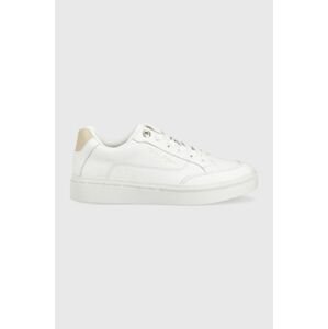 Kožené tenisky Tommy Hilfiger Essential Th Court Sneaker , biela farba,