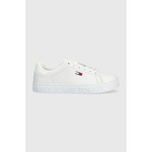 Kožené tenisky Tommy Jeans Cool Tommy Jeans Sneaker Ess biela farba,