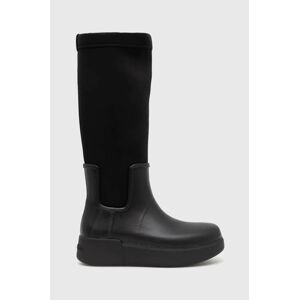 Gumáky Calvin Klein Rain Boot Wedge High dámske, čierna farba