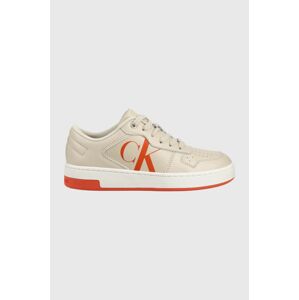 Tenisky Calvin Klein Jeans Basket Cupsole Bold Mono béžová farba,