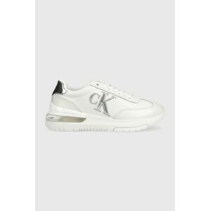 Kožené tenisky Calvin Klein Jeans Sporty Runner Comfair Laceup biela farba,