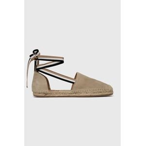 Semišové espadrilky BOSS Madeira Sand béžová farba,