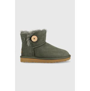 Snehule UGG W Mini Bailey Button Ii zelená farba