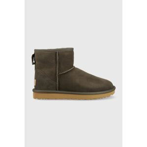 Semišové snehule UGG W Classic Mini II zelená farba