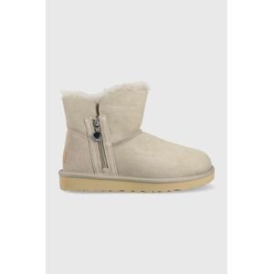 Semišové snehule UGG W Bailey Zip Mini šedá farba