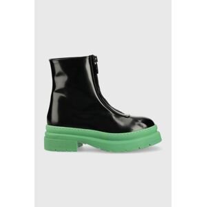Členkové topánky Chiara Ferragni Cf Gummy Vegan dámske, čierna farba, na platforme,