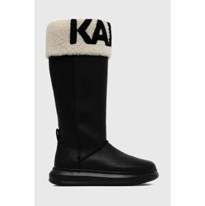 Kožené snehule Karl Lagerfeld KAPRI KOSI čierna farba, KL44580
