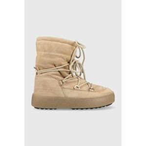 Semišové snehule Moon Boot 24500100.BEIGE-BEIGE, Ltrack Suede , béžová farba