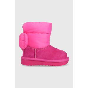 Zimné topánky UGG BAILEY BOW MAXI ružová farba