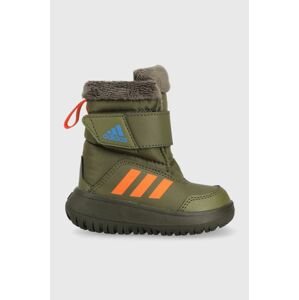 Detské zimné topánky adidas Winterplay I zelená farba