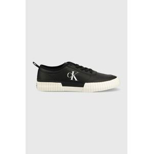 Tenisky Calvin Klein Jeans Skater Vulcanized Laceup , čierna farba