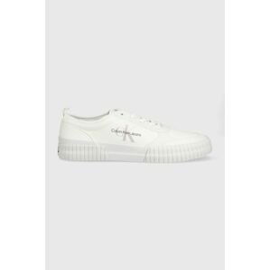 Tenisky Calvin Klein Jeans Skater Vulcanized Laceup , biela farba