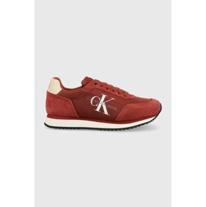 Tenisky Calvin Klein Jeans Retro Runner Laceup bordová farba