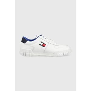 Kožené tenisky Tommy Jeans Retro Leather Cupsole Tjm Ess biela farba