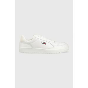 Kožené tenisky Tommy Jeans Tommy Jeans City Leather Cupsole , biela farba