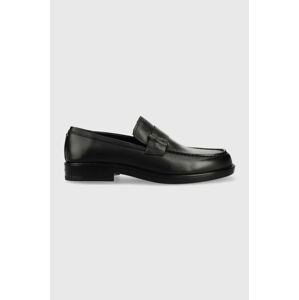 Kožené mokasíny Calvin Klein Hardware Loafer Sm Lth pánske, čierna farba