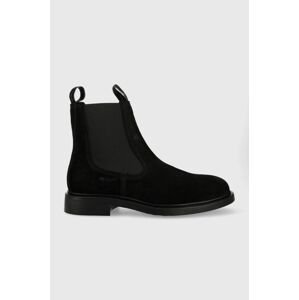 Semišové topánky chelsea Gant Millbro pánske, čierna farba