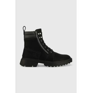 Členkové topánky Calvin Klein Jeans Chunky Laceup Boot W/zip pánske, čierna farba