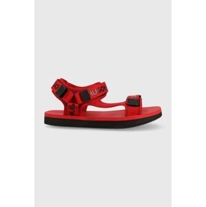 Sandále HUGO Jens Sand pánske, červená farba