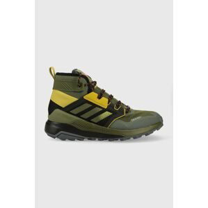 Topánky adidas TERREX Trailmaker Mid pánske, zelená farba, zateplené